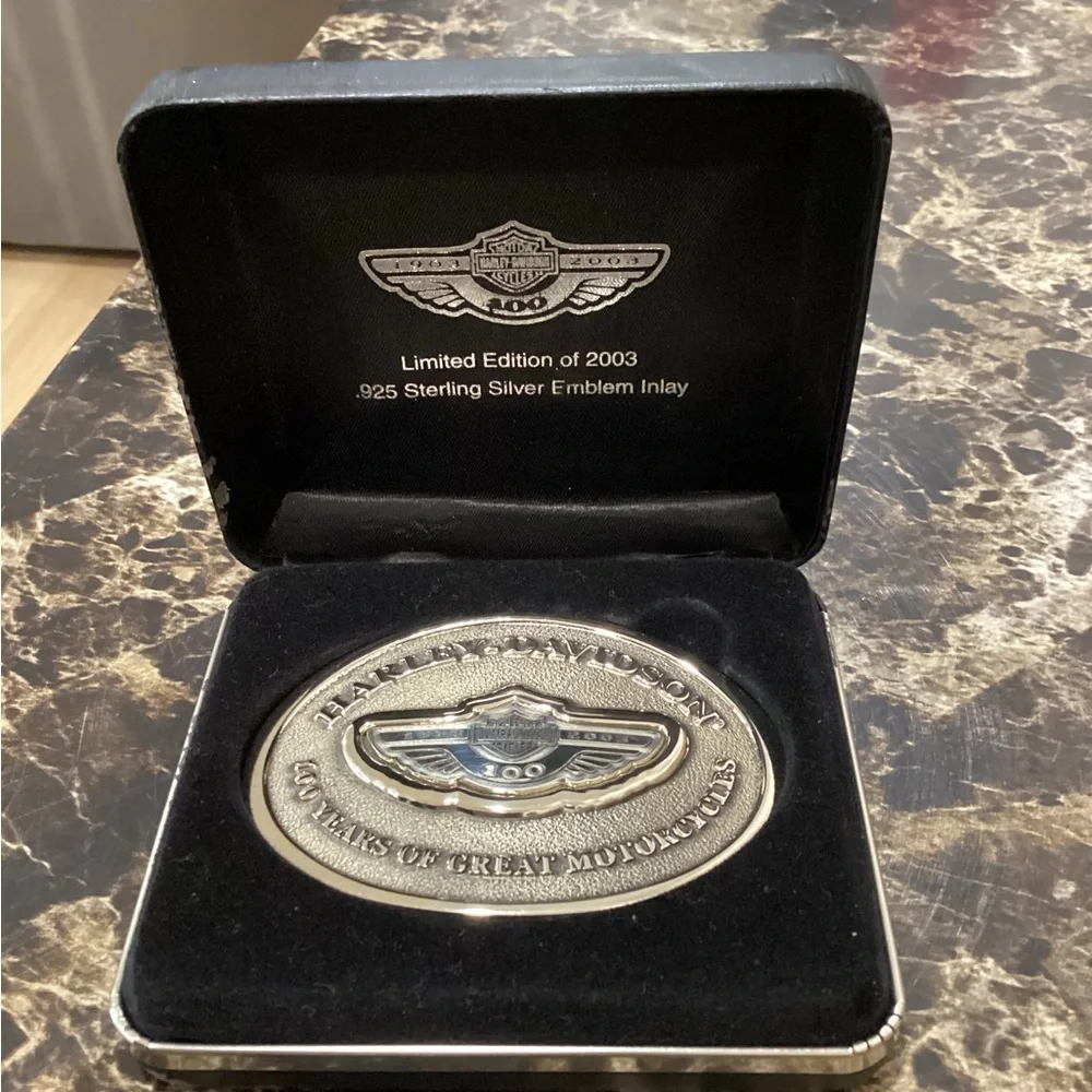 Harley-Davidson Silver and Black Limited Edition Belt Buckle